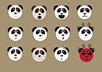 Panda Bear Face Emoji Stock Photo