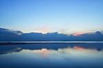 Panoramic Dramatic Sunset Sky And Tropical Sea At Dusk.long Expo Stock Photo