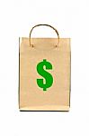 Paper Bag With Dollar Sign Stock Photo