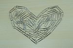 Paper-clips In Heart Shape Stock Photo