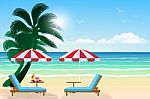 Paradise Beach.  Illustration Stock Photo