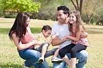 Parents With Two Kids Stock Photo