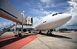 Passenger Plane Waiting Stock Photo