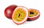 Passion Fruit With Half Isolated Stock Photo