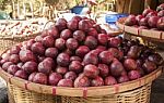 Passion Fruits Are In The Basket Stock Photo