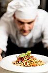 Pasta Salad, Now Its Looks Perfect ! Stock Photo