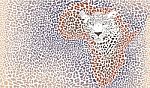 Pattern Seampless Leopard Fur And Face With Map Of Africa Stock Photo