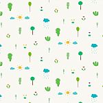 Pattern With Abstract Cute Tree Design Elements Stock Photo