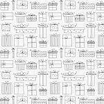 Pattern With Hand Drawn Gift Box Background Stock Photo