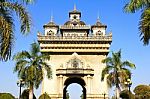 Patuxai Monument In Vientiane Capital Of Laos Stock Photo