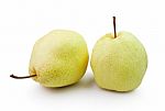 Pear In Closeup On A White Background Stock Photo