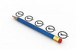 Pencil With Checklist Stock Photo