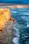 Peruvian Coastline, Rock Formations At The Coast, Paracas Nation Stock Photo