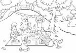 Picnic  For Colouring Stock Photo