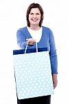 Picture Of A Senior Woman With Shopping Bags Stock Photo