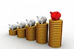 Piggy Back At Money Growth Stock Photo