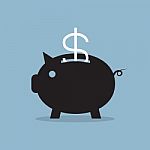 Piggy Bank With Dollar Sign Stock Photo