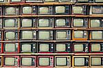 Pile Of Old Retro Tv Stock Photo