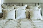 Pillows On A Bed Stock Photo