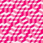 Pink Geometric Volume Seamless Pattern Background 004 Stock Photo