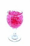 Pink Hydrogel  In Wine Glass Isolated On White Background Stock Photo