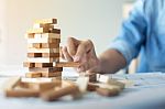 Planning, Risk And Strategy In Business, Businessman And Enginee Stock Photo