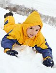 Playing In The Snow Stock Photo