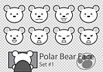 Polar Bear Face - Set 1 Stock Photo