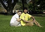 Portrait Of Beautiful Senior Couple In Park Stock Photo