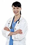 Portrait Of Confident Female Surgeon Stock Photo