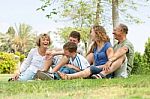 Portrait Of Extended Family Stock Photo