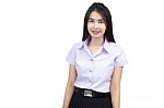 Portrait Of  Student University Uniform Stock Photo