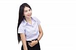 Portrait Of  Student University Uniform Stock Photo