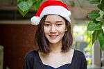 Portrait Of Thai Adult Beautiful Girl Relax And Smile Stock Photo