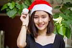 Portrait Of Thai Adult Beautiful Girl Relax And Smile Stock Photo