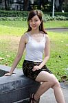 Portrait Of Thai Adult Sexy Women Office Beautiful Girl Relax And Smile Stock Photo