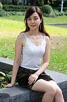 Portrait Of Thai Adult Sexy Women Office Beautiful Girl Relax And Smile Stock Photo