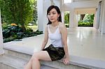 Portrait Of Thai Adult Sexy Women Office Beautiful Girl Relax And Smile Stock Photo