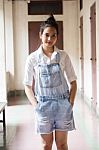 Portrait Of Thai Teen Beautiful Girl Happy And Relax Stock Photo