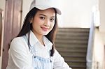 Portrait Of Thai Teen Beautiful Girl Happy And Relax Stock Photo