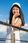 Portrait Of Thai Teen Beautiful Girl Happy And Relax Stock Photo