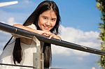 Portrait Of Thai Teen Beautiful Girl Happy And Relax Stock Photo