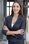 Portrait Of Young Business Woman Stock Photo