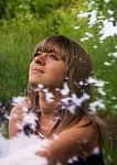 Portrait Of Young Girl Outdoor Stock Photo