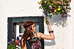 Portrait Of Young Hippie Girl Stock Photo