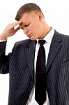 Portrait Of Young Lawyer In Tension Stock Photo