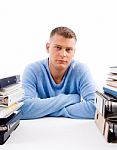 Portrait Of Young Professional Sitting In An Office Stock Photo