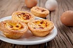 Portuguese Egg Tart Stock Photo