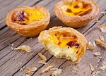 Portuguese Egg Tart Stock Photo