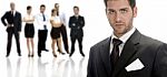 Posing Handsome Businessman Stock Photo